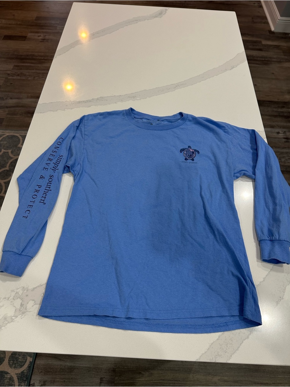 Blue Youth Simply Southern Long-Sleeve Graphic Tee with Sea Turtle Motif